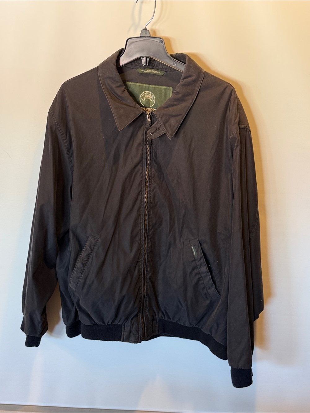 Weatherproof Men's Black Bomber Jacket - Classic Zip Front Size: XL